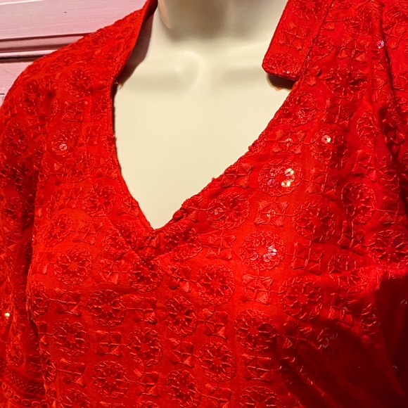 Brand new from India. Long red sequin dress US size 12 - Picture 5 of 16
